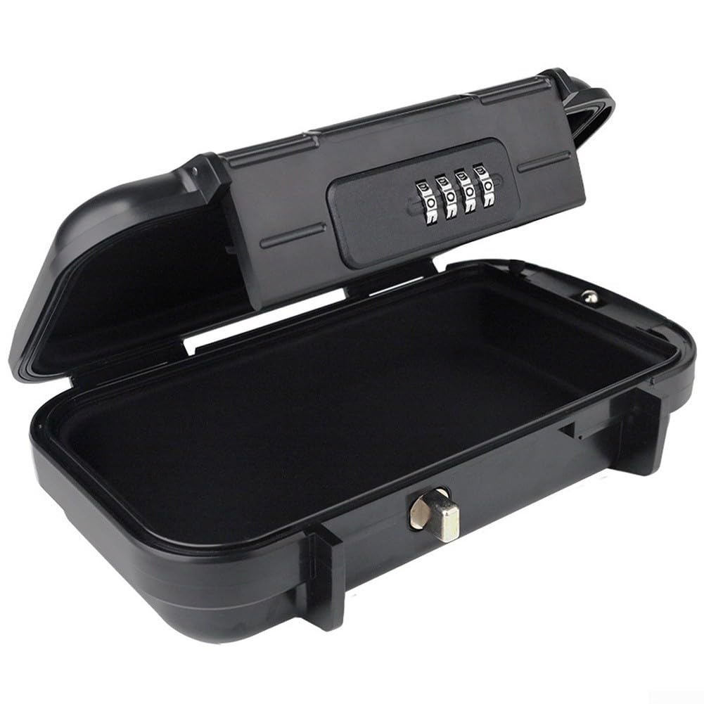 Coffre-fort de voyage portable avec serrure à combinaison à 4 chiffres étanche et antivol pour plage, hôtel, croisière, vacances – Rangement sécurisé pour téléphone, portefeuille, objets de valeur