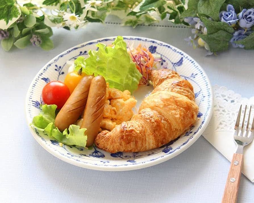 Amazon.co.jp: 暮らしの彩り 美濃焼 ロイヤルフラワー パン皿