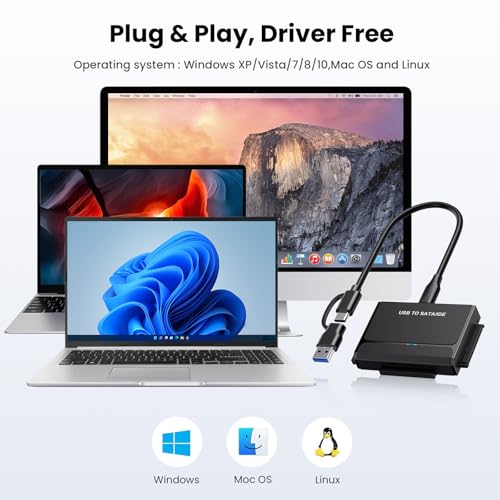 Adaptador USB 3.0 y Tipo C a SATA e IDE para discos duros miniatura 5