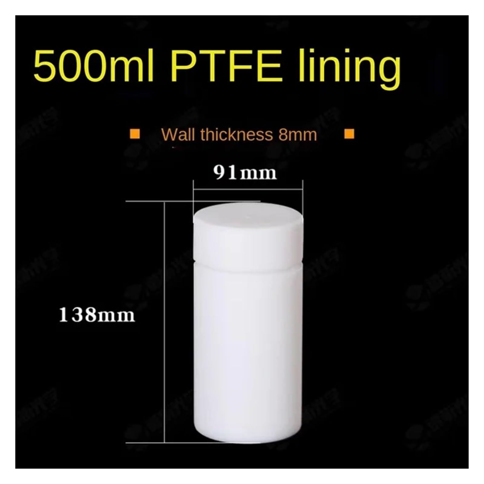 1 Stück PTFE-ausgekleideter Autoklavenreaktor for die hydrothermale Synthese, 25–500 ml Hochdruck-Laborausrüstung | 500mL