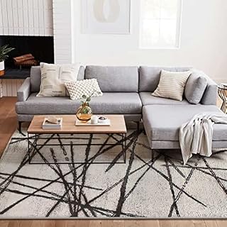 Calore Rugs Living Room Large Modern Soft Area Rug ,Modern Simple Style Short Pile Beige pattern Carpet,Non-slip Large Abstract Straight Line Pattern Rug (160 x 200 cm, Beige)