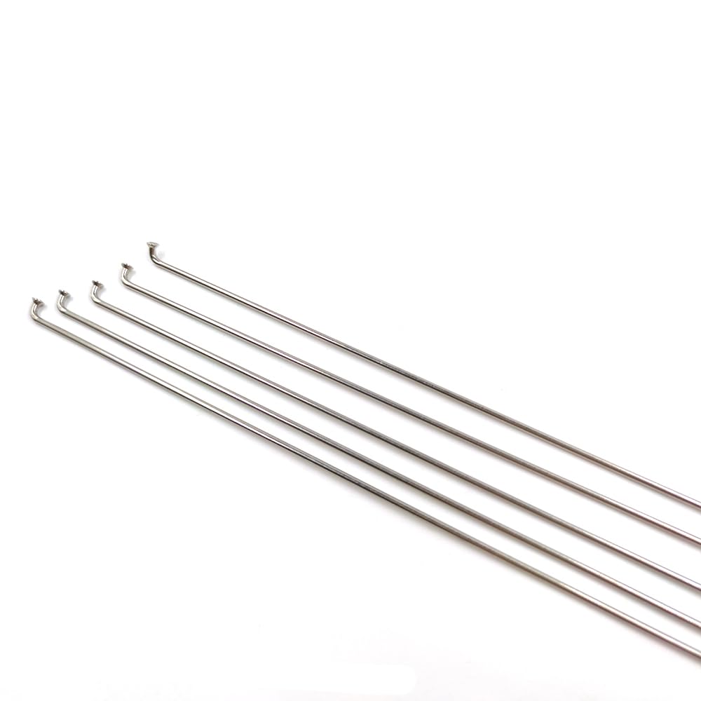 ZOCKZ 14G Bicycle Spokes 40 Pcs J Bend Steel Silver Mountain Bike Spokes 72-310mm Cycling Spokes with Nipples for MTB Road Bike Racing Bike Folding Bike