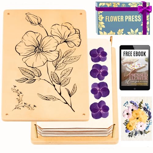 Berstuk Wooden Flower Press for Adults and Teens - Includes Exper...
