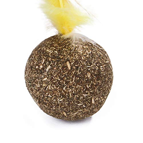 Baugger - Natural catnip hortelã bola bola gato tratar bola de penas bola de brinquedo scratcher bol