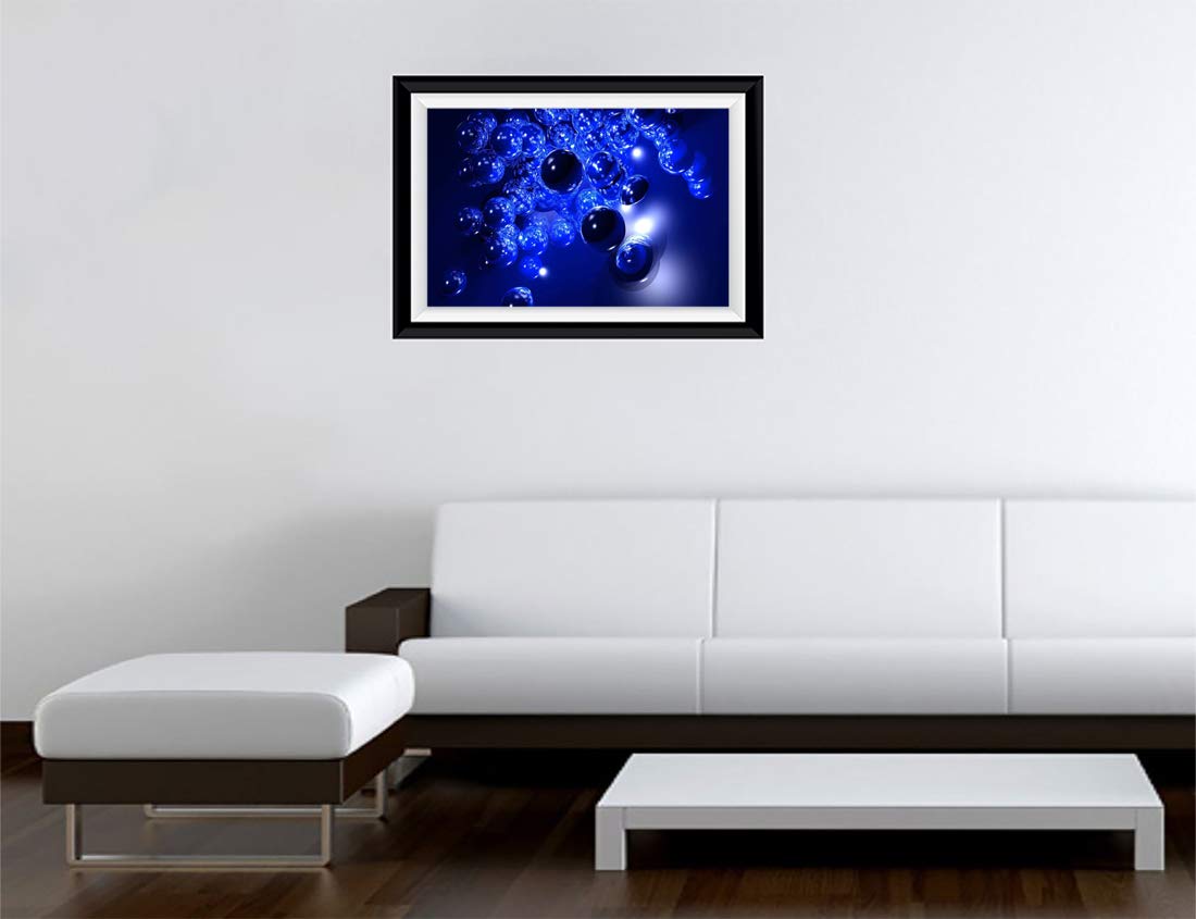 Gadgets Wrap Printed Landscape Photo Frame Style Decal Decor, Blue Marles (15 X 11Inch, Multicolor)