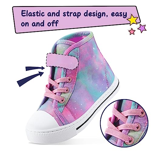 k komforme toddler sneakers girls canvas high top walking shoes with hook and loops