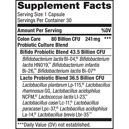 Renew Life Adult Probiotics, 80 Billion Cfu Guaranteed, Colon Care Probiotic Supplement For Digestive, Immune, Shelf Stable, Gluten Dairy & Soy Free, 30 Capsules #TOP7