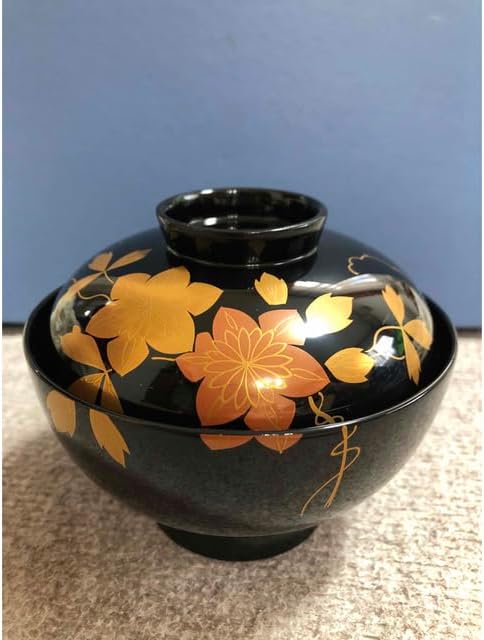 懐石道具 平安象彦 木製黒真塗 箸洗 小吸物椀 5客揃 底印 共箱 ほぼ