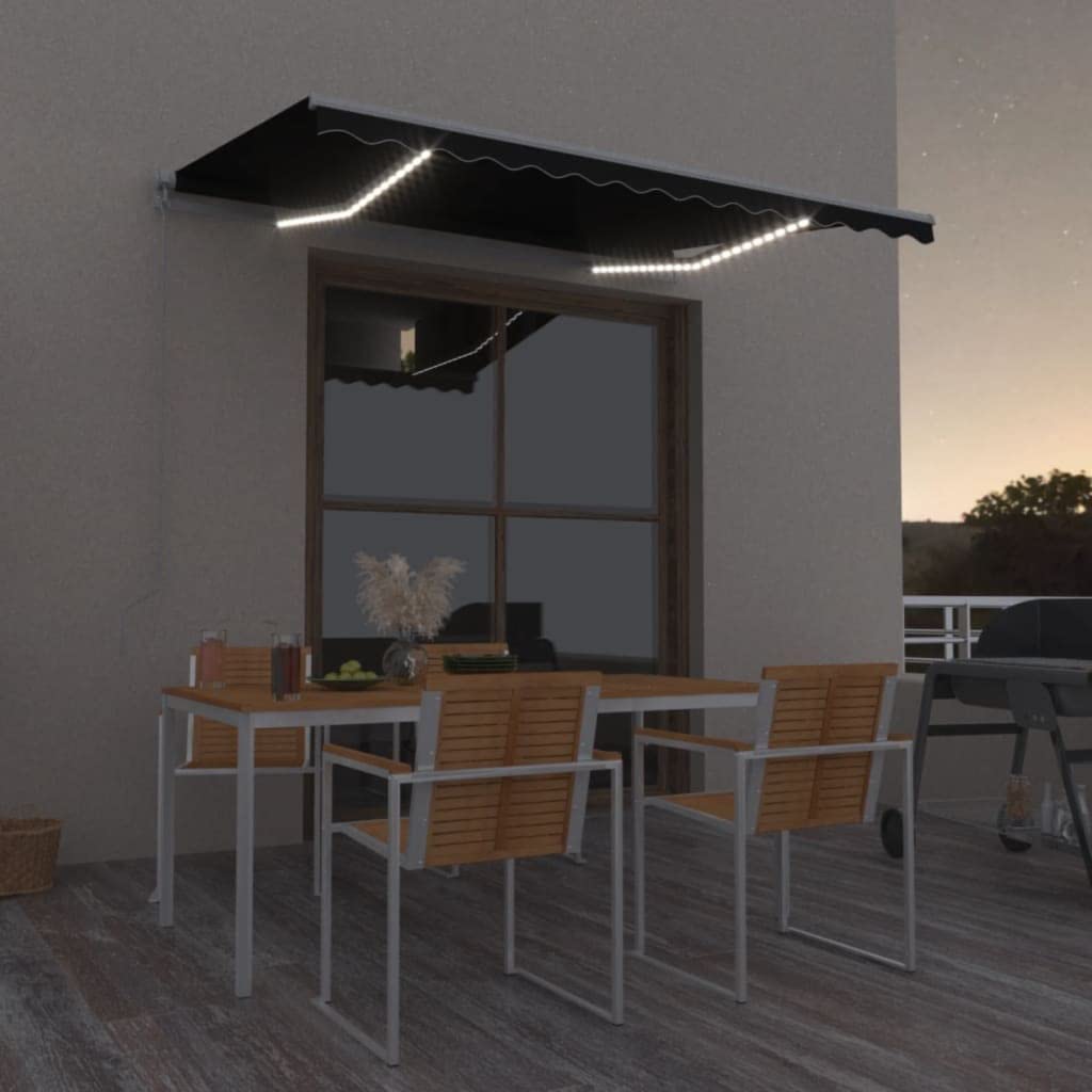 Aluminio Resistente a la oxidación con toldo LED Solar Plegable manivela