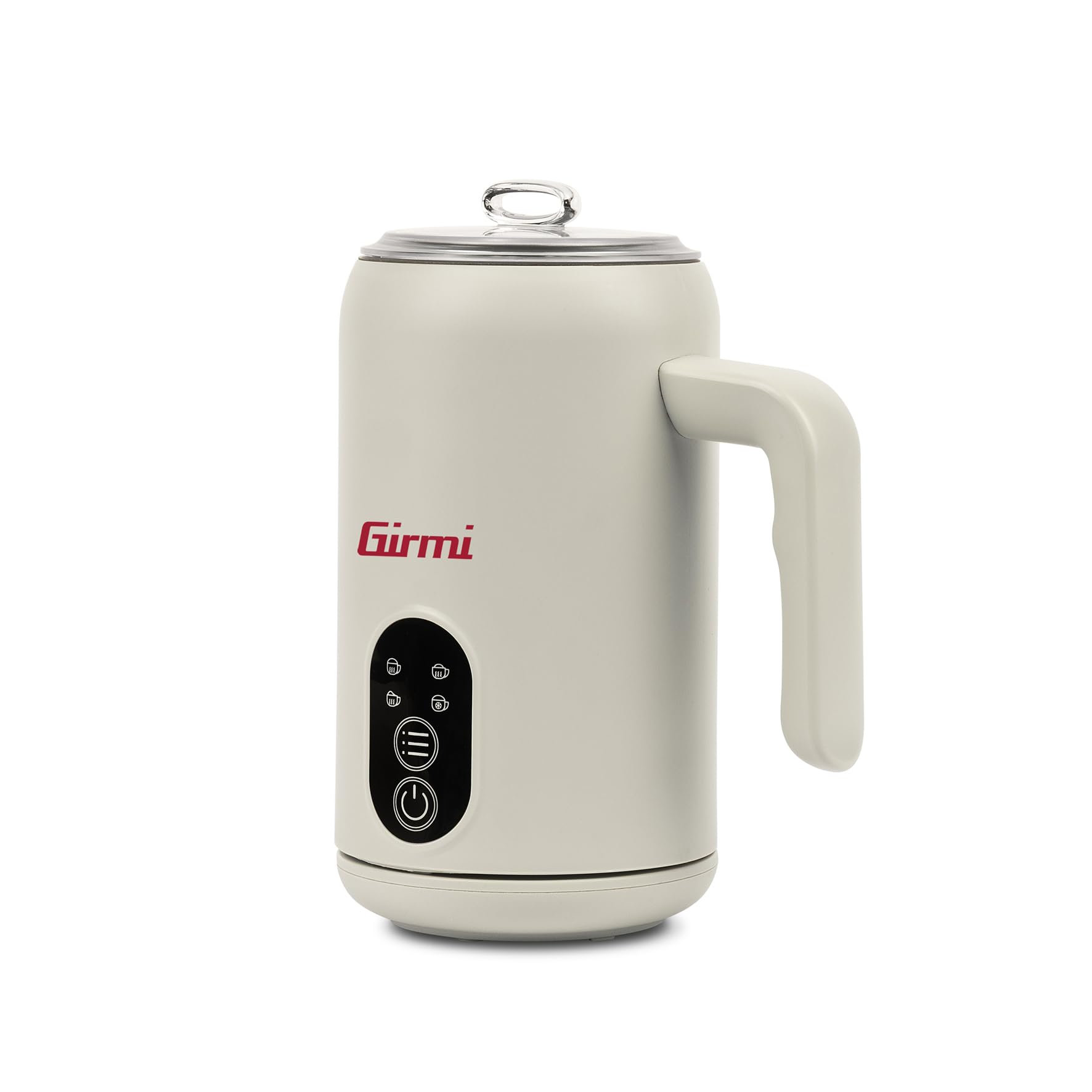 Girmi ML53 Montalatte Elettrico 500W 4 Funzioni Caldo/Freddo, Schiuma Latte Cremosa per Cappuccino e Latte Macchiato, 150/300 ml, Frustino Inox, Base 360°, Touchscreen