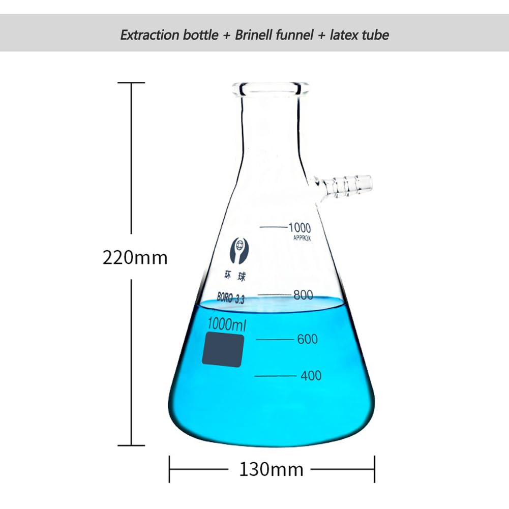 Buchner Funnel Apparatus Kit Imbuto filtrante, utilizzato per l'aspirazione sotto Vuoto Erlenmeyer Flask School Educational Lab