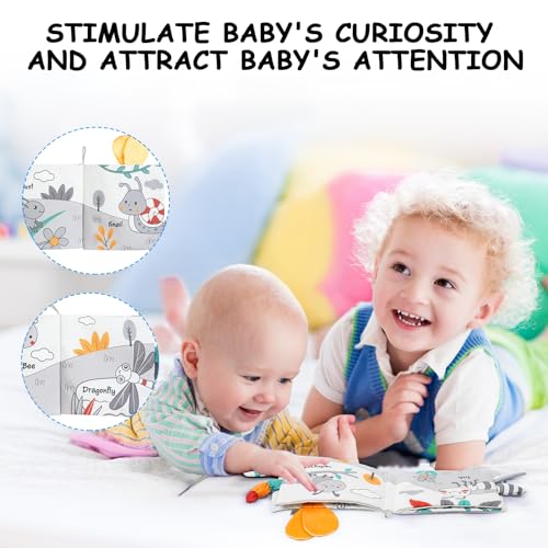 Image of HOTUT Soft Baby Book Toy - Newborn Crinkle Touch and Feel for 0-6 Months, 3D Toddler & Kids Toy, Gift for Boys & Girls (Bee)