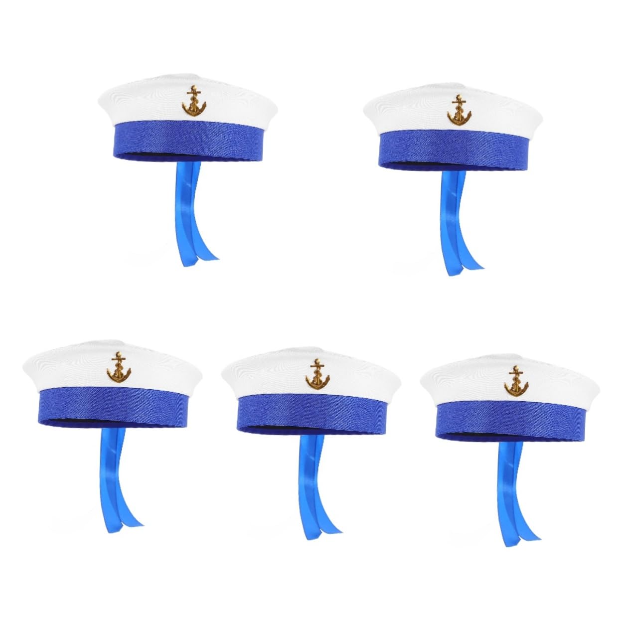 PRETYZOOM 5 Pz berretto della marina festa a tema vacanze cappelli berretto da marinaio cappello cosplay da marinaio per la adulto nastro cappello decorativo oggetti di scena uomo