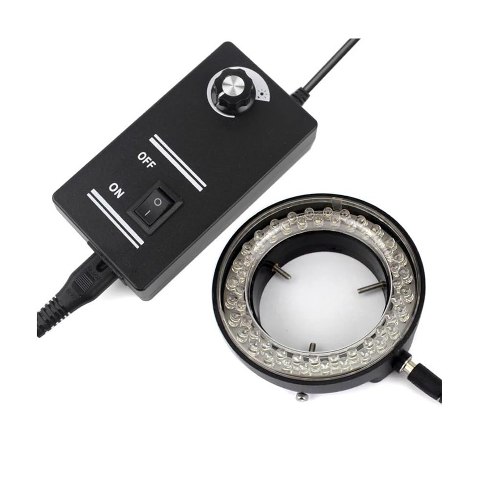 Microscope Microscope 56 LED Ring Light Illuminator Lamp 0-100% Adjustable Lamp LED Circle Light for Trinocular Stereo Zoom Microscope