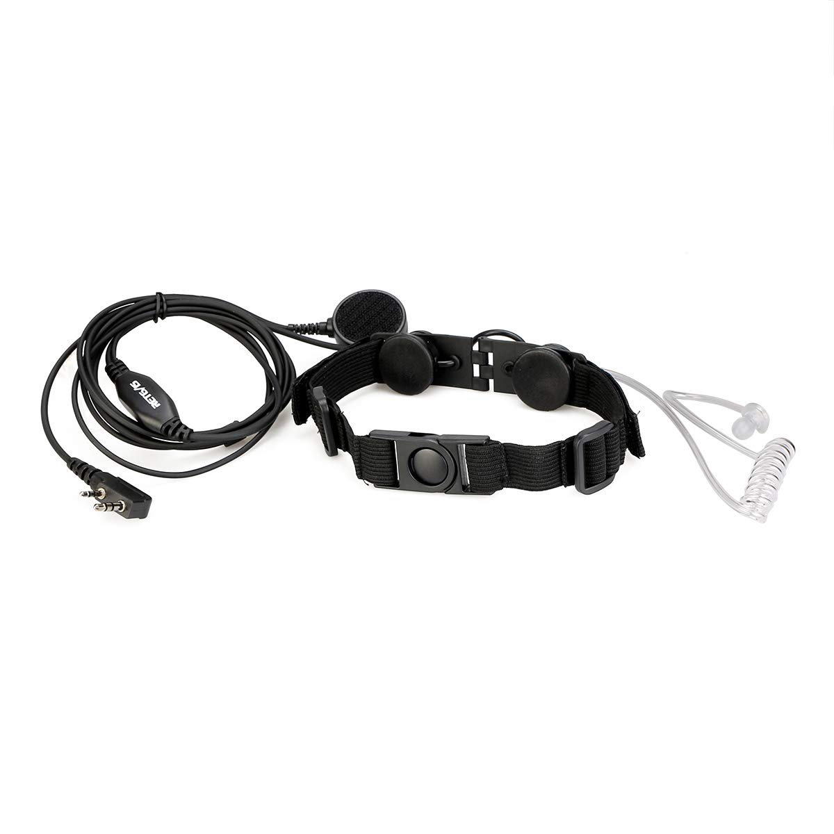 Retevis ETK003 Throat Mic 2 pin Cuffie Throat Mic Tubo Acustico Nascosto con Microfono PTT Compatibile con Walkie Talkie RT24 RT22 RT15 RT619 ESYNiC Nestling Baofeng BF-88E BF-888S UV-5R (1 pz)