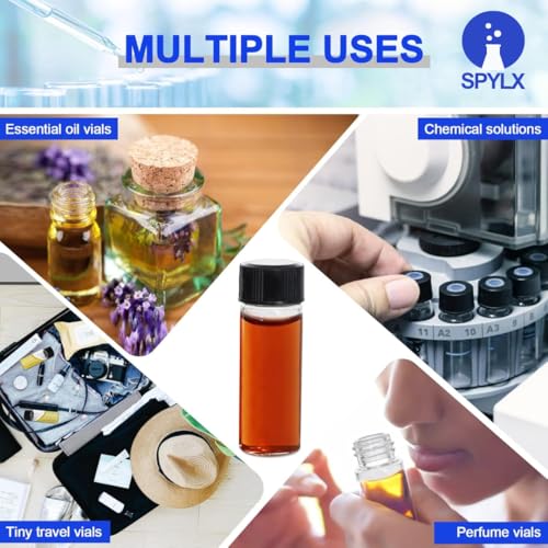 Image of Clear Borosilicate Glass Vials, Culture Tubes with Screw Caps and Plastic Droppers, Small Liquid Sample Vial, Test Tubes, Leak-Proof Vial (100, 10ml)
