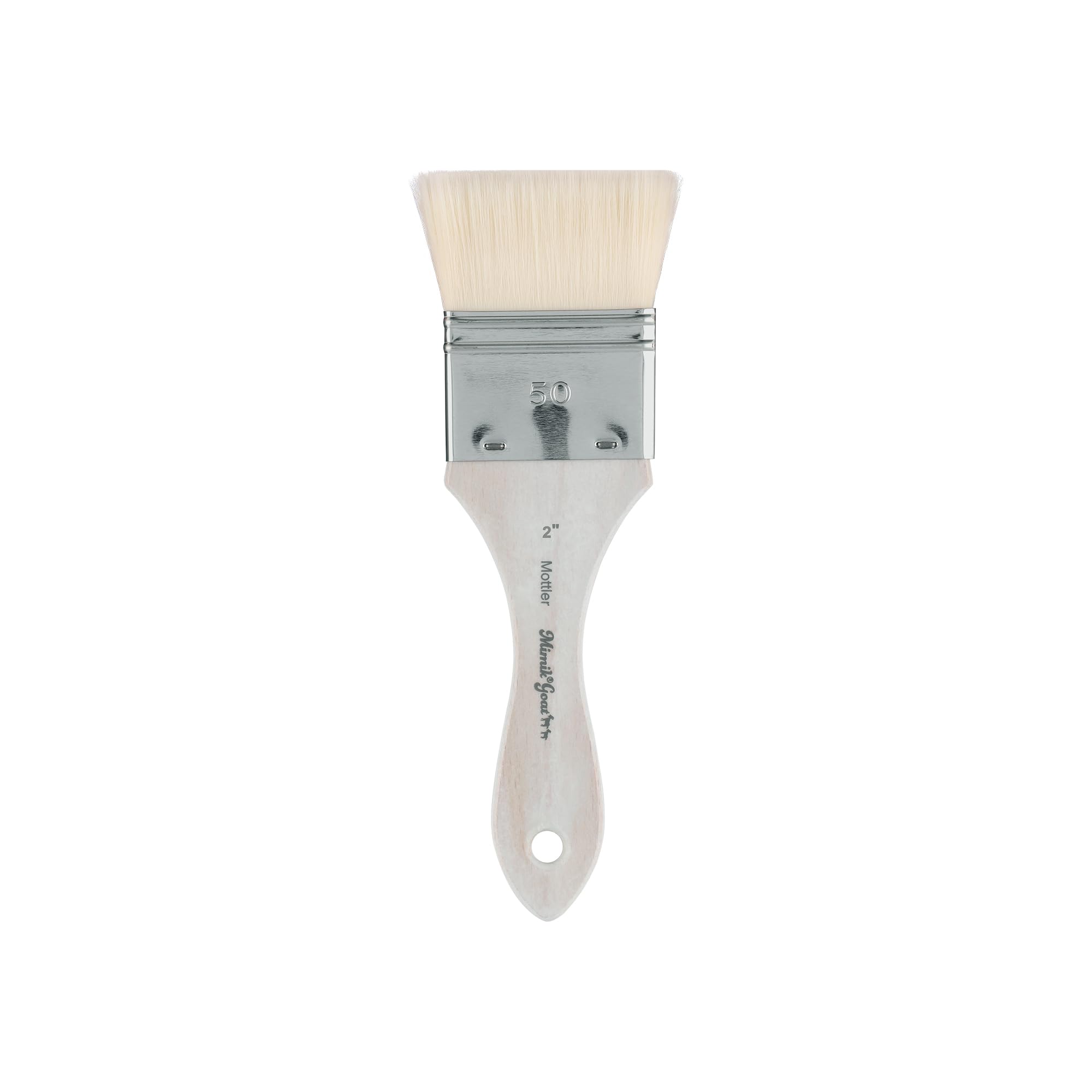 creative mark mimik synthetic goat hair mottler paint brush 234 - short handle flat watercolor brush- soft absorbent synthetic paint brush for watercolor oil amp acrylic- rust-proof ferrule