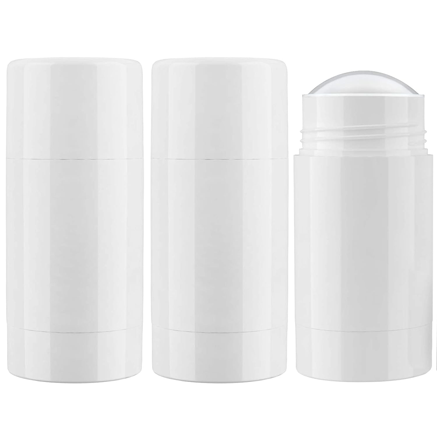 Tekson 2.5oz Empty Refillable Deodorant Containers, 3PCS TwistUP Containers Tubes