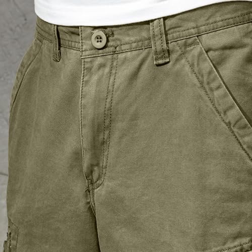 Image of Men's Summer Outdoor Shorts Quick Dry Cargo Casual Work Hiking Shorts Summer Knee Length Pants with Pockets