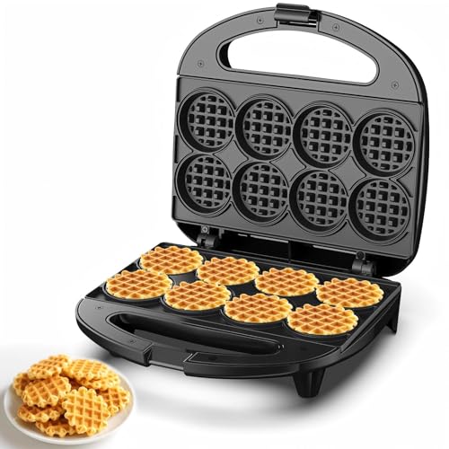 Mini Waffle Maker, Small Waffle Iron with Quick Heat-Up, Makes 8 x 2&rdquo; Tiny Waffle Bites for Kids...