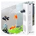 Ultra Quiet Fish Tank Filter 4-in-1 Internal Aquarium Filter,500L/H Submersible Water Pump Oxygen Aeration Wave Maker Water Change for Betta, Turtle, Pond Fish, Garden (6W 500L/H)