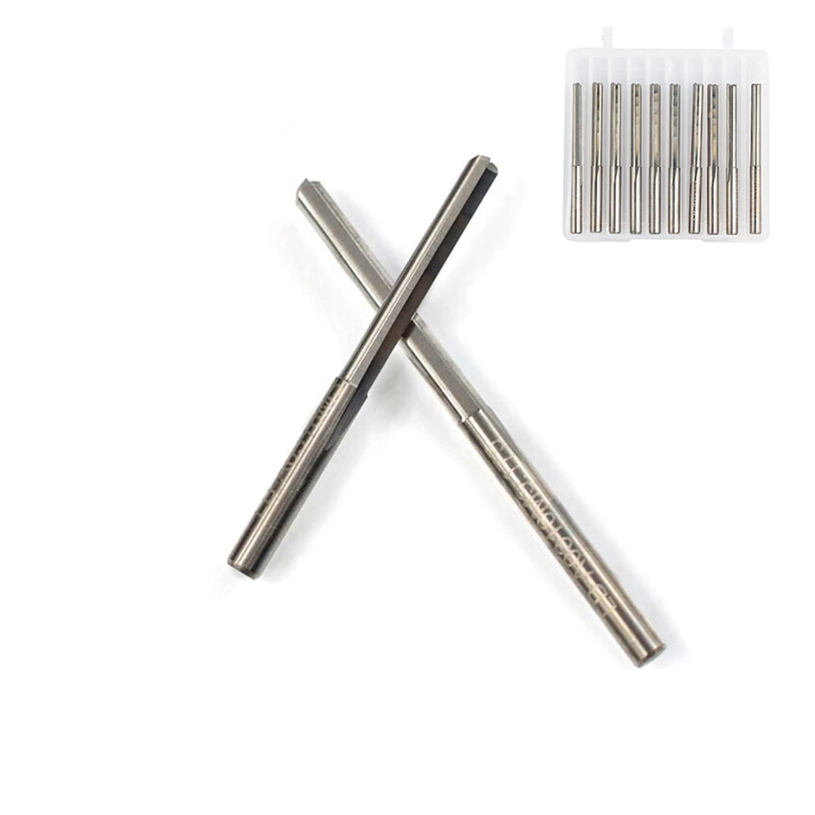 Juego de Fresas de carburo for carpintería, 10 Brocas CNC de 2 Flautas, Fresa Recta for Madera, MDF y plástico, vástago de 3,175 mm.(10pcs 3.175x12mm)