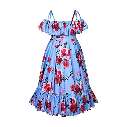Pettigirl Toddler Girls Floral Maxi Summer Beach Mexican Hawaiian High Low Casual Midi Dresses Size 3 4 5 6 8 10 12 142