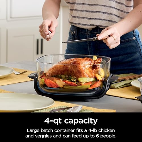 Image of Ninja 4-QT CleanCrisp Glassware Container with Storage lid, Compatible with Ninja Crispi FN101 & AS101 Series, Microwave, Freezer & Dishwasher Safe, PFAS & PTFE Free Glass, XSKSFN4QT