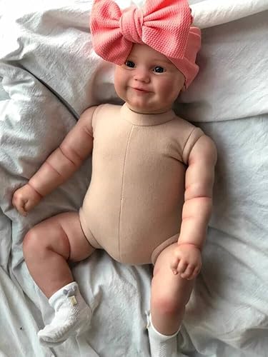 Miniatura 6 de Pinky Reborn Muñecas realistas de bebé Reborn de 20 pulgadas, hechas a mano con ojos marrones claros, venas dibujadas a mano, muñeca de bebé real,