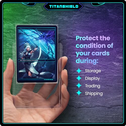 TitanShield 3"x4" Platinum Quality Seamless Toploaders Top Loader Sleeves for Collectible Trading Cards Compatible with Pokemon MTG Kpop Photocards (100 ct.)