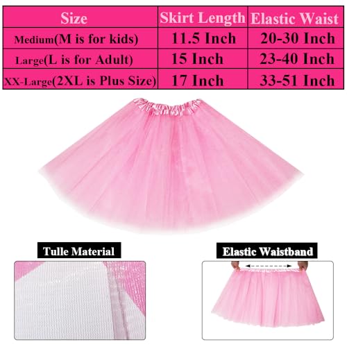 Women's 5-Layer Tulle Tutu Skirt, Adult Dance Ballet Tulle Dress,Teens Halloween Cosplay Running Tutu