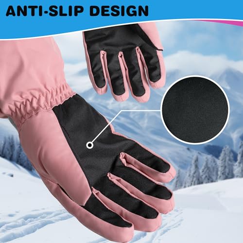 ThxToms Kids Winter Gloves, Waterproof Ski Snow Gloves for Boys and Girls, Winter Warm Gloves for Cold Weather Outdoor Play4
