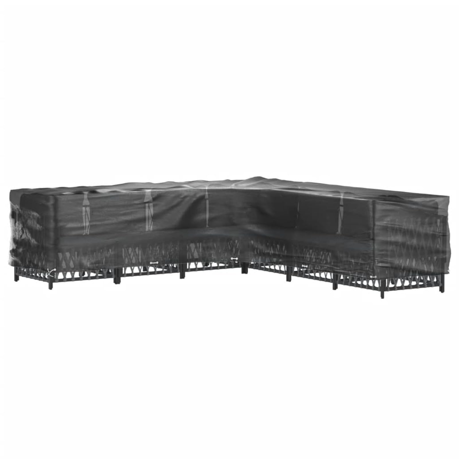 Cubierta para Muebles de Jardín, Funda Impermeable con Ojales de Aluminio 300 x 300 x 90 cm PE Negro Resistente UV para Conjuntos de Ratán en Patio Exterior
