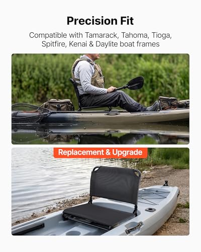 VEVOR Asiento para Kayak, Asiento Plegable con Soporte de Respaldo Cómodo, Marco de Aleación de Aluminio y Tela Oxford 600D, Fácil Montaje para Paseo, Pesca y Kayak Recreativo miniatura 2