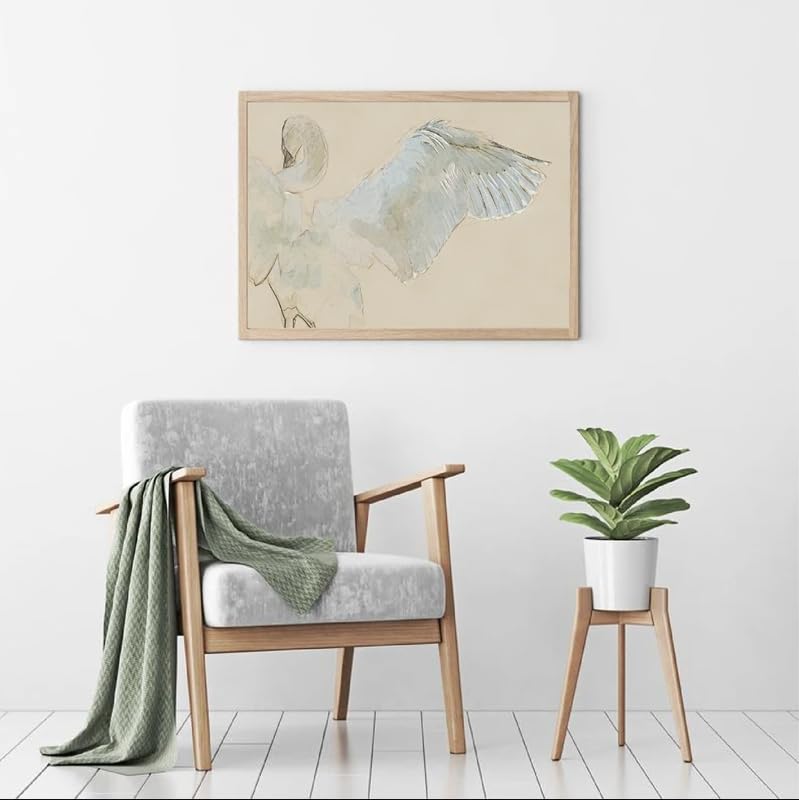 Póster de pájaro cisne en lienzo blanco neutro resistente de 20 x 30 cm 2