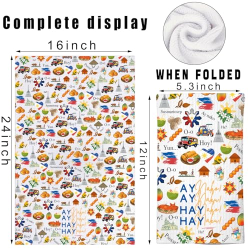 Toalla de cocina de Filipinas con mapa estampado resistente y frase tradicional 3