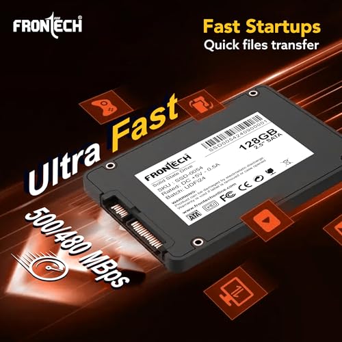 FRONTECH 128GB Internal SSD, 2.5 SATA3, TLC+SMI, Low Energy Consumption, Ultra Fast with Read/Write Speed Upto 500/480 Mbps, (SSD-0054, Black) - Image 3