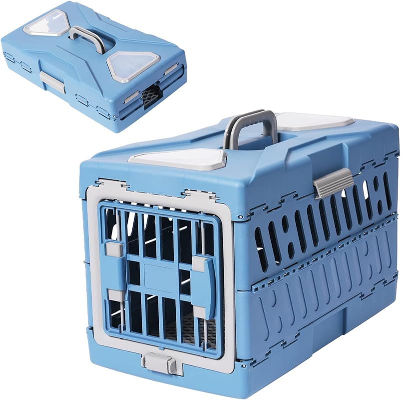 Dog Trust Collapsible Dog Crate Travel Dog Crate Portable Dog Kennel Pop Up Dog Crate for Large Dogs Large Car Folding Dog Crate Travel Kennel Blue Color 22 Inch (B0CL6K95BD) Amazon Price History, Amazon Price Tracker