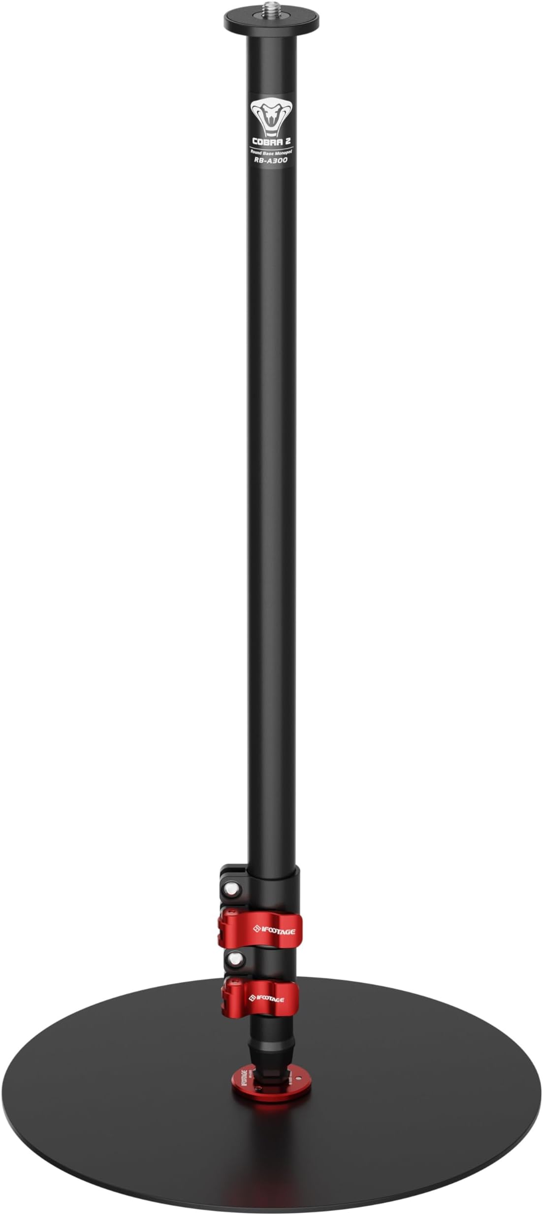 IFOOTAGE Cobra RB-A300 Round Base Monopod,Professional Camera Aluminium Monopod with Quick Adjustment Height Buckle,Compatibility DSLR Cameras Camcorders,Suitable for Desktop Vlog Shooting(11.8"/30cm)