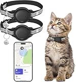 Vebiso GPS Tracker for Cats (2 Pack), Mini GPS Cat Tracker, Smart Pet Activity Tracker, No Monthly Fee, Compatible with Apple Find My(iOS Only), Anti-Lost, Finder Tag for Vehicles, Pets, Kids, Items