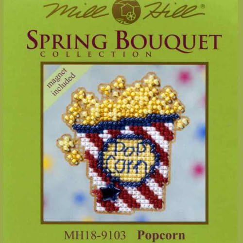 Miniatura 2 de Kit de adornos de punto de cruz con cuentas de palomitas de maíz, Mill Hill 2009, ramo de primavera MH189103