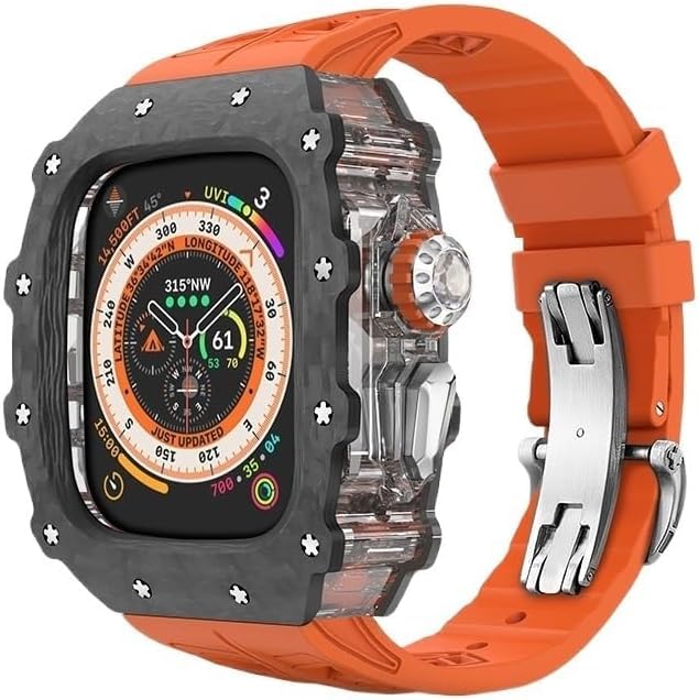 Bracelet Apple Watch carbone et caoutchouc pour le sport et le bureau