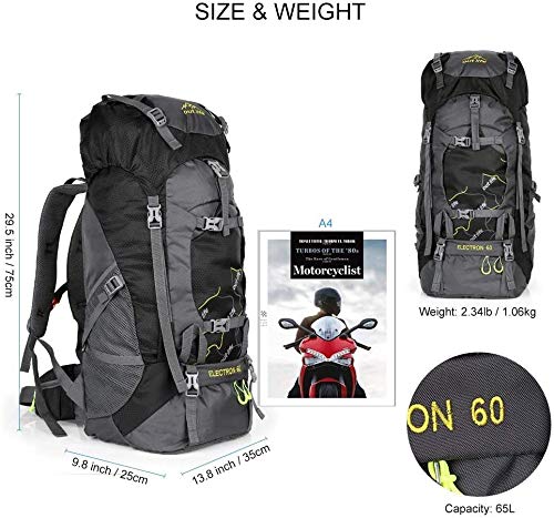 Outlife Hiking Backpack 60L Lightweight Water Reasistant Trekking Bag Durable Outdoor Sport Daypack For Climbing Mountaineering Fishing Travel Cycling #TOP5