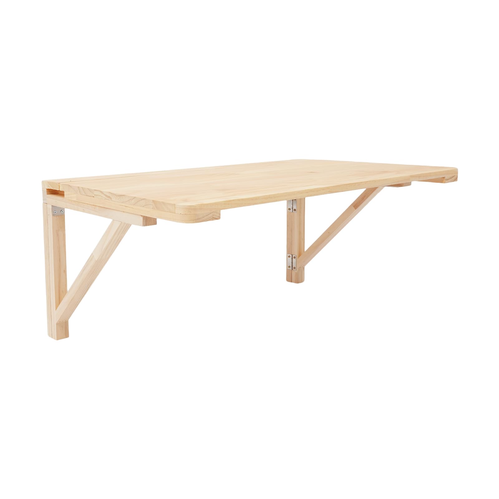 Wandklapptisch Klappkonsole 80x50x30cm Wand Montierter Klapptisch, Holzfarbe Faltbarer Esstisch, Kleiner Wandtisch, Edelstahl Wandhalter Tisch für Balkon, Büro, Schlafzimmer
