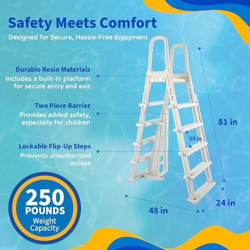 Image of Blue Wave Belize 15-ft x 30-ft Oval 52-in Deep Above Ground Swimming Pool for Outdoor - With Steel Top Rails, Sand Filter, Skimmer, Liner, A-Frame Ladder & Maintenance Kit - Complete Pool Accessories