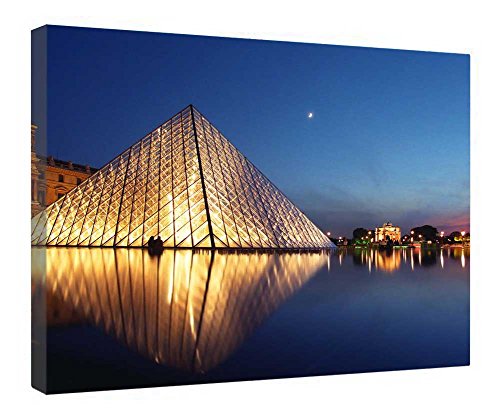 Tableau pyramide du Louvre de qualité supérieure cadre bois
