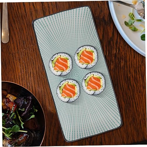 Plato rectangular de cerámica para sushi miniatura 4