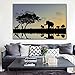 Produktbild N / A Rahmenlose Malerei Afrikanische Landschaftsmalerei Leinwand Sonnenuntergang Giraffe Leinwand Malerei Wohnzimmer Wandbild Home DecorationCJX2235 30X45cm