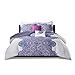 Intelligent Design Mila Comforter Bed Sets – All Season Ultra Soft Microfiber Teen Bedding - Perfect For Dormitory-Great For Guest and Girls Bedroom, Full/Queen, Medallion Purple 5 Piece