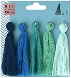 D.I.Y with Toga MBJ025 Maxi-Pompons, Baumwolle, Mehrfarbig, 0,5 x 8 x 0,5 cm, 5 Stück